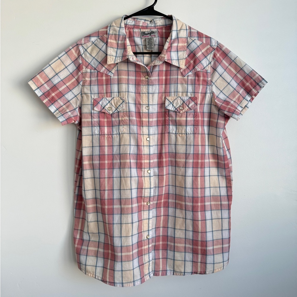 Wrangler Pearl Snap Button Down Size L